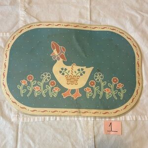 Vintage 1987 Country Goose Placemats Set of 4 Cottage Farmhouse Decor CHD 80301